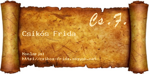Csikós Frida névjegykártya